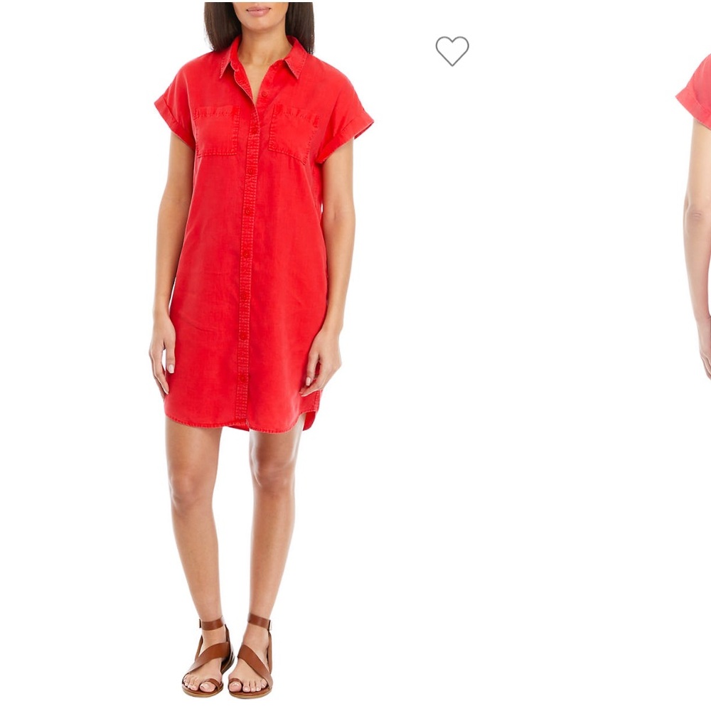 Wonderly NWT❗️Vibrant Red Collared Shirt Dress